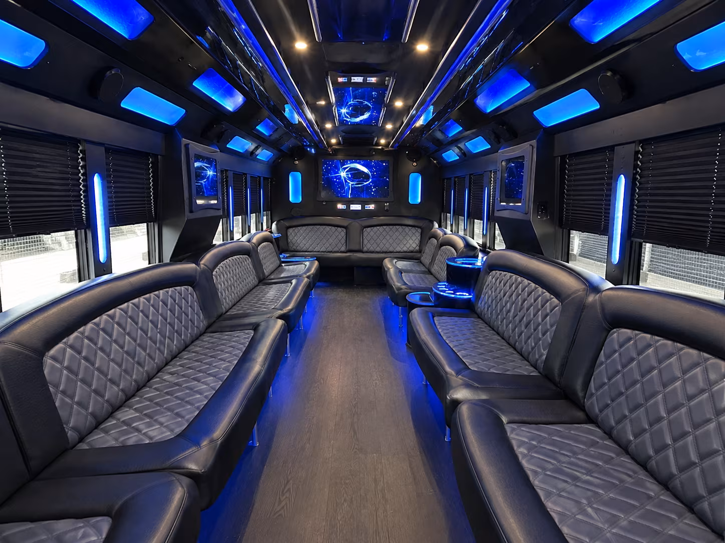 18 Passenger Party Bus Interior
