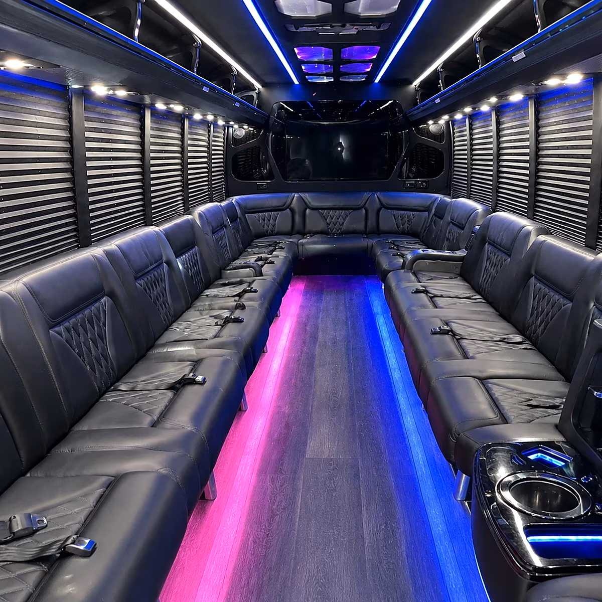 Lakewood Bachelor & Bachelorette Transportation party bus interior