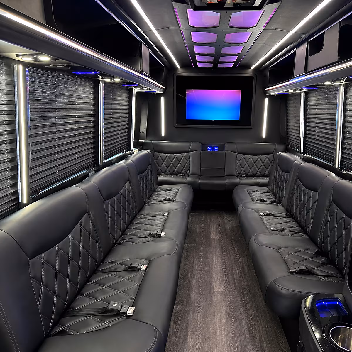 Lakewood Winery Tour & Pub Crawl Transportation party bus interior
