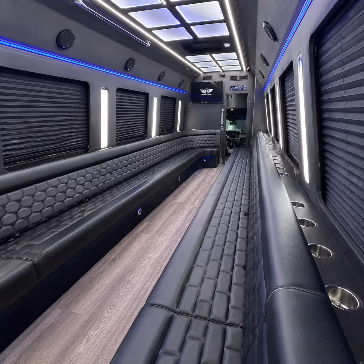 Lakewood Winery Tour & Pub Crawl Transportation party bus interior