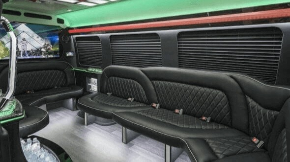Interior of Charter Bus Company Centennial's 18 Passenger Party Bus in Centennial