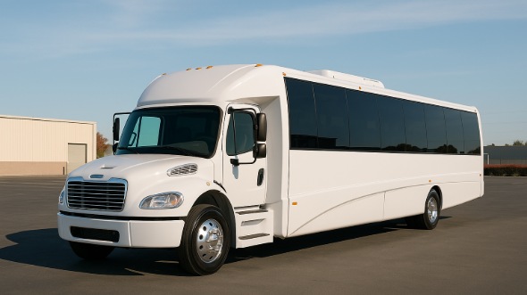 Exterior of Charter Bus Company Highlands Ranch's 20 Passenger Party Bus in Highlands Ranch