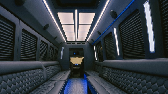 Interior of Lakewood Party Bus Company's 20 Passenger Party Bus in Lakewood