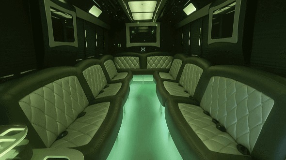 Interior of Charter Bus Company Thornton's 25 Passenger Party Bus in Thornton