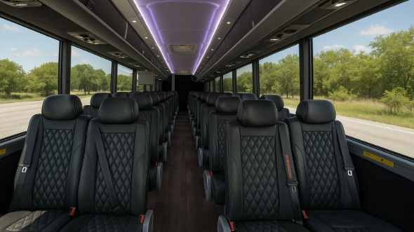 Interior of Charter Bus Company Lakewood's 28 Passenger Minibus in Lakewood