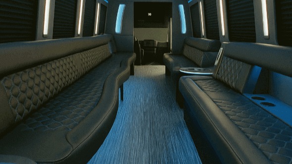 Interior of Charter Bus Company Highlands Ranch's 28 Passenger Party Bus in Highlands Ranch