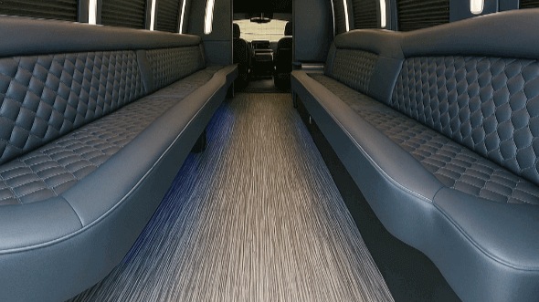 Interior of Lakewood Party Bus Company's 28 Passenger Party Bus in Lakewood