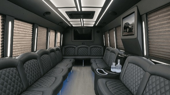 Interior of Charter Bus Company Broomfield's 30 Passenger Party Bus in Broomfield