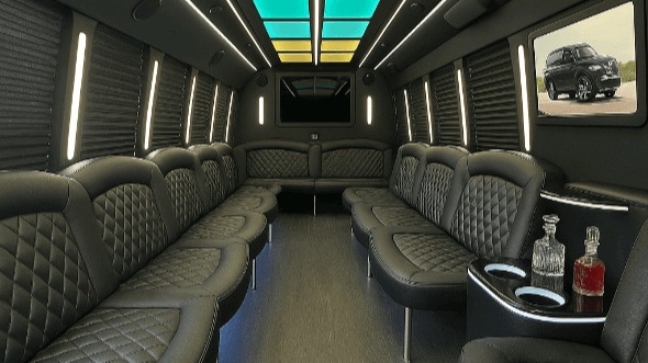 Interior of Lakewood Party Bus Company's 30 Passenger Party Bus in Lakewood