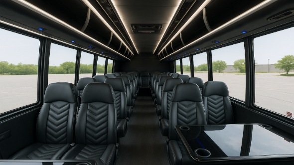 Interior of Charter Bus Company Lakewood's 35 Passenger Mini Bus in Lakewood