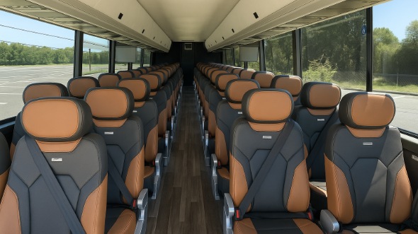Interior of Charter Bus Company Lakewood's 40 Passenger Charter Bus in Lakewood