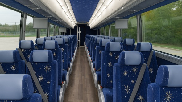 Interior of Charter Bus Company Lakewood's 44 Passenger Charter Bus in Lakewood