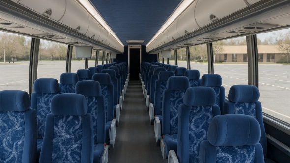 Interior of Charter Bus Company Lakewood's 47 Passenger Charter Bus in Lakewood