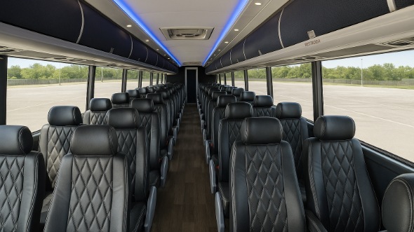 Interior of Charter Bus Company Lakewood's 48 Passenger Charter Bus in Lakewood