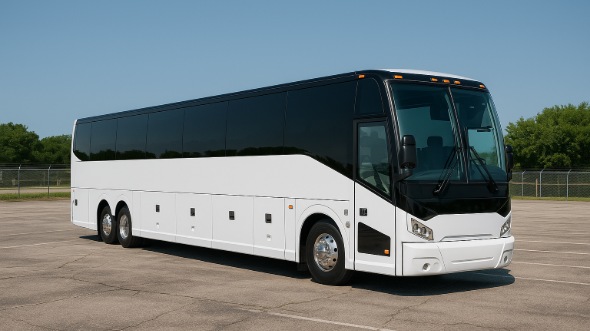 Exterior of Charter Bus Company Highlands Ranch's 50 Passenger Party Bus in Highlands Ranch