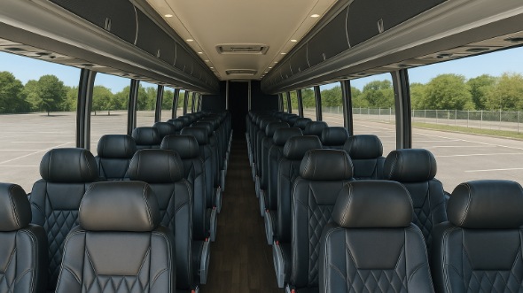 Interior of Charter Bus Company Lakewood's 51 Passenger Charter Bus in Lakewood