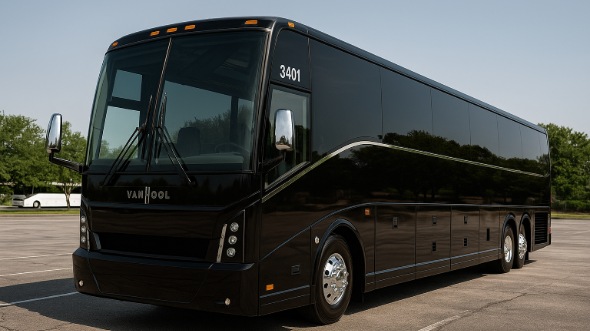 Exterior of Charter Bus Company Lakewood's 51 Passenger Charter Bus in Lakewood