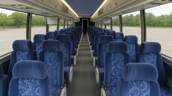 Interior of Charter Bus Company Lakewood's 54 Passenger Charter Bus in Lakewood