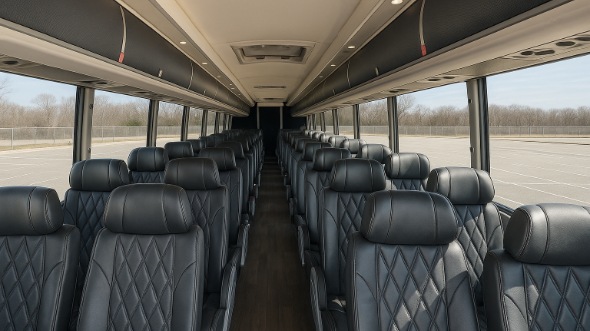 Interior of Charter Bus Company Lakewood's 56 Passenger Charter Bus in Lakewood